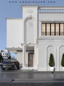 تصميم واجهة فيلا نيو كلاسيك تصميم واجهة فيلا، نيو كلاسيك، المملكة العربية السعودية
